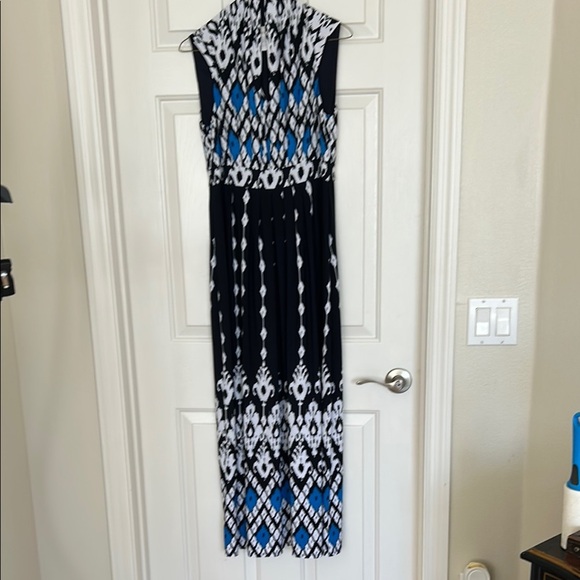 Chico's Dresses & Skirts - Chico's Black and Blue Maxi Dress Elegant Design